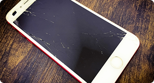 壊れたスマートフォン